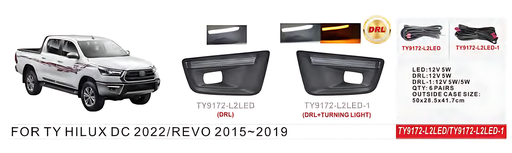 'TY9172-L2LED / كفر بروجكتر بيكب ريفو 16 - 22 ليد اعلى البروجكتر دعامية كروم / Aftermarket / DLAA / China